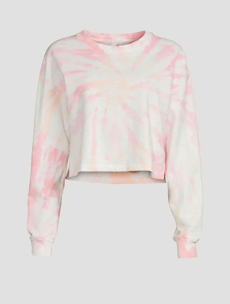 Weekend Terry Cotton Cropped Sweatshirt Tie Dye Print