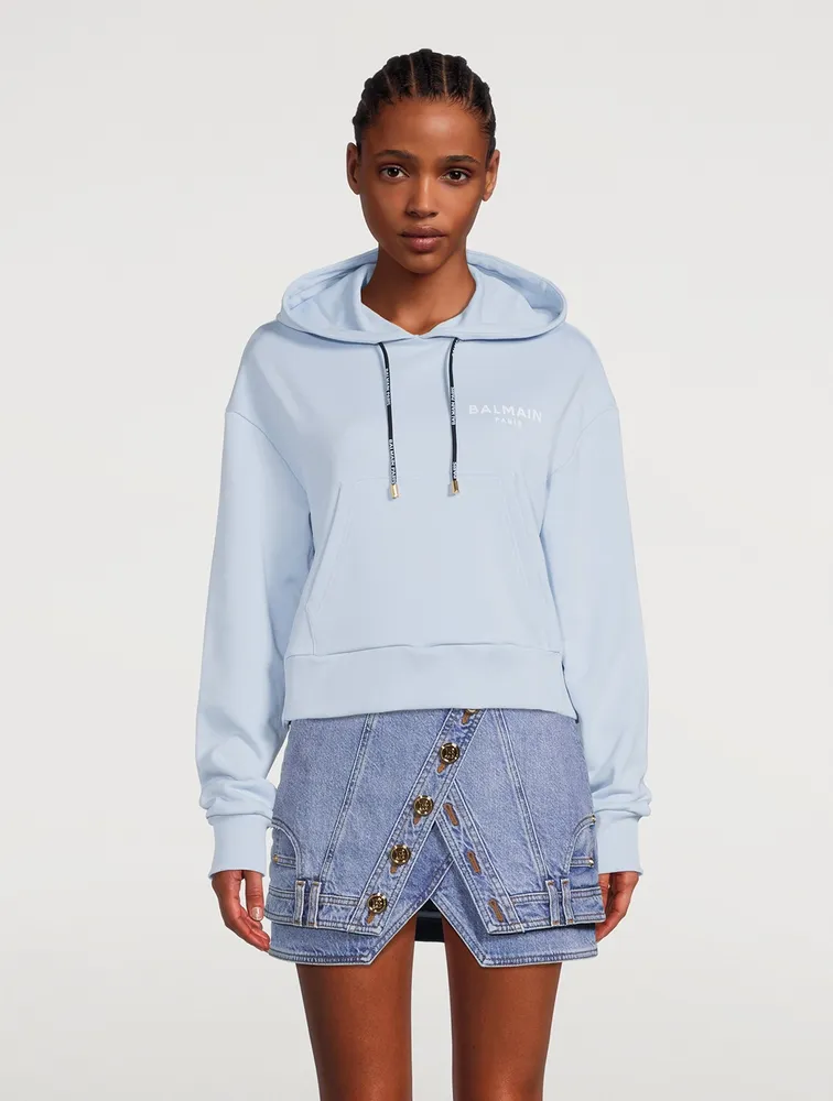Cropped Cotton Hoodie