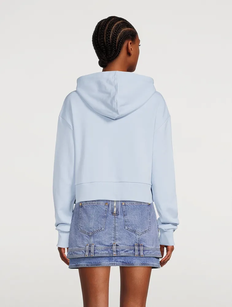 Cropped Cotton Hoodie