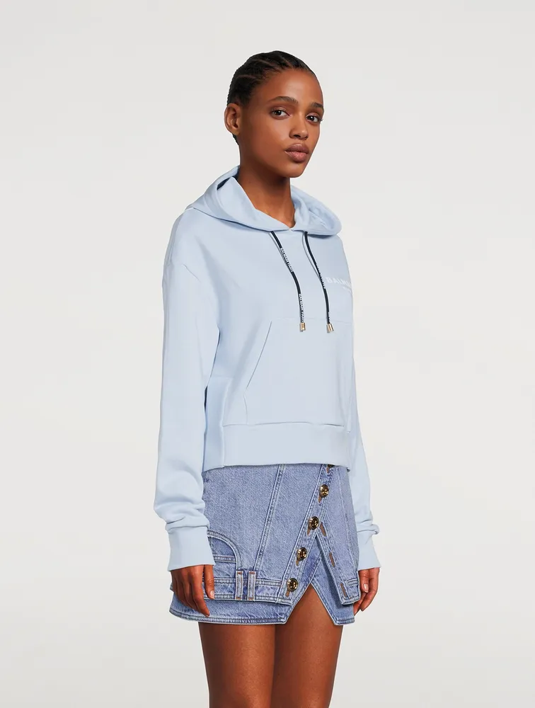 Cropped Cotton Hoodie