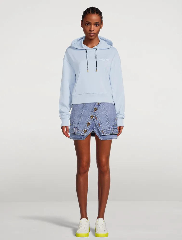Cropped Cotton Hoodie