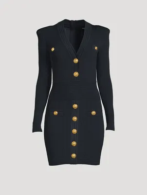 Long-Sleeve Knit Mini Dress