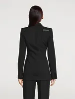 Wool-Blend Wrap Blazer
