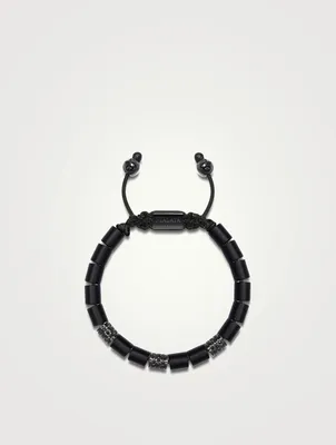 Malibu Tube Beaded Bracelet With Matte Onyx