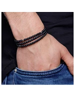 Beaded Wrap Around Bracelet With Matte Onyx