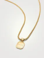 18K Gold Plated Necklace With Matte Onyx
