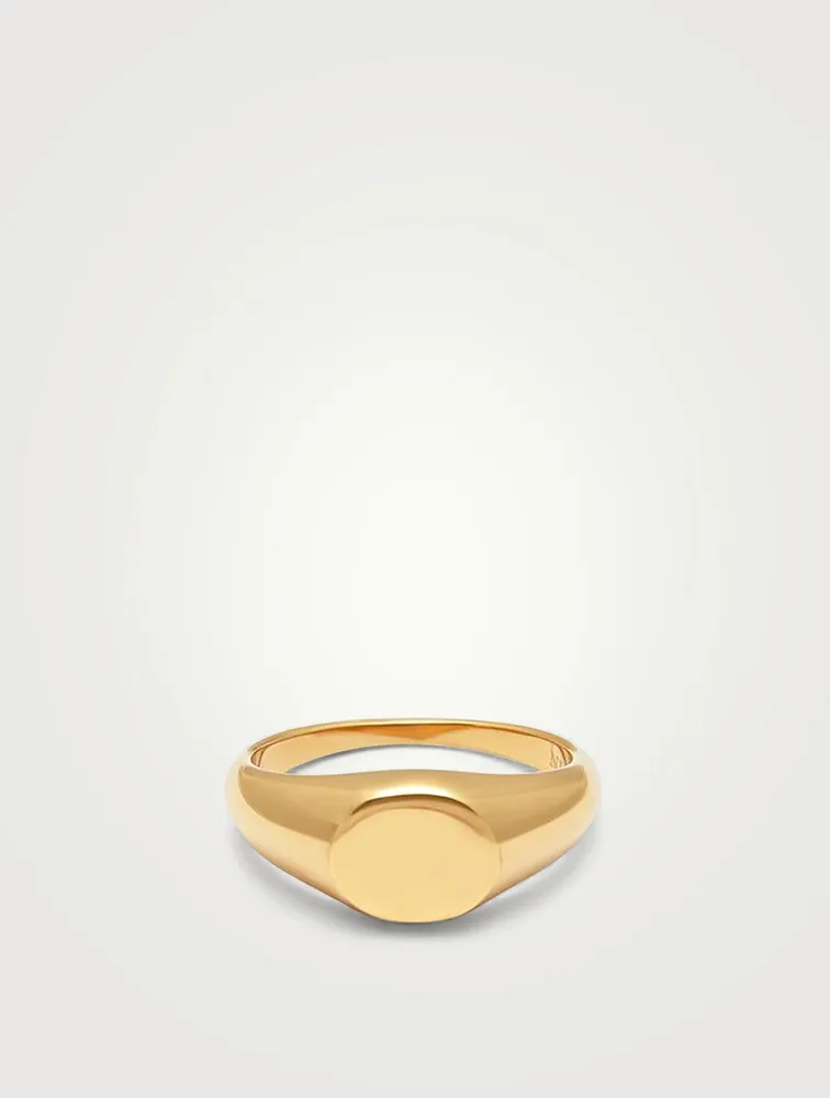 Mini 18K Gold Plated Signet Ring