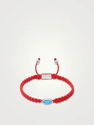String Bracelet With Silver Evil Eye Bead