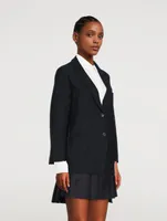Double Face Tech Twill Sack Jacket With Tonal Four-Bar