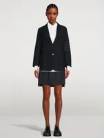 Double Face Tech Twill Sack Jacket With Tonal Four-Bar