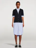 Oxford And Wool Cardigan Shirt Dress