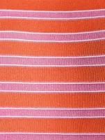 Crispy Cotton-Blend Top In Striped Print