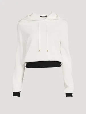 Wool-Blend Cropped Hoodie