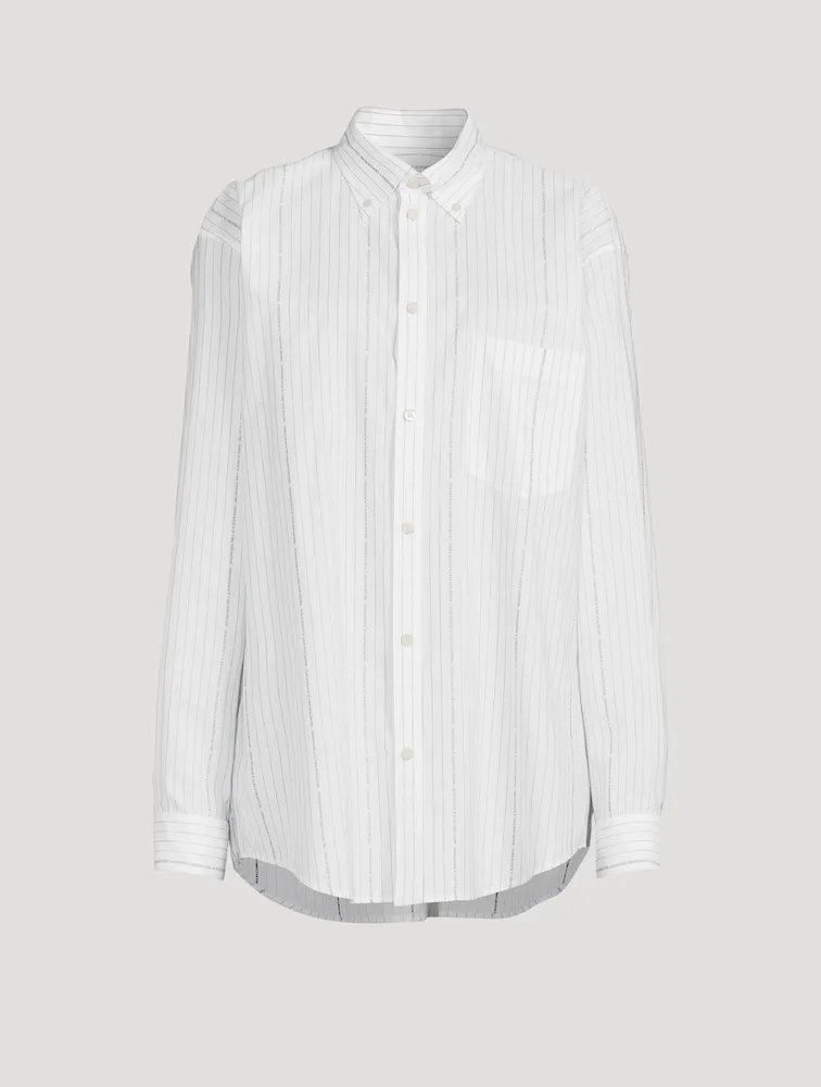 Logo Pinstripe Cotton Shirt