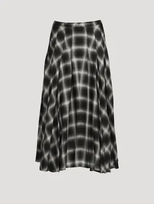 Midi Skirt Checkerboard Print