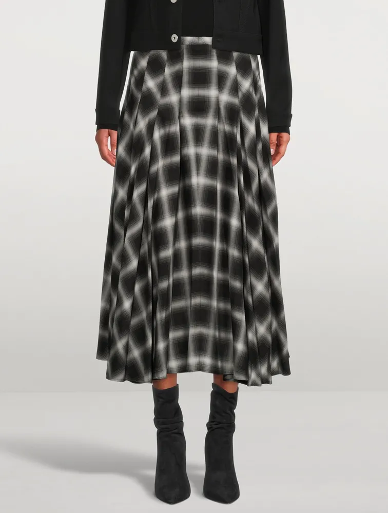 Midi Skirt Checkerboard Print