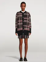 Hairline Madras Check Jacquard Oversized Cardigan