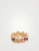 Fireworks 18K Gold Audrey Ring With Rainbow Sapphires And Diamonds