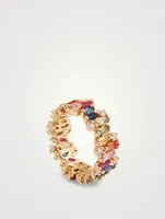 Fireworks 18K Gold Audrey Ring With Rainbow Sapphires And Diamonds