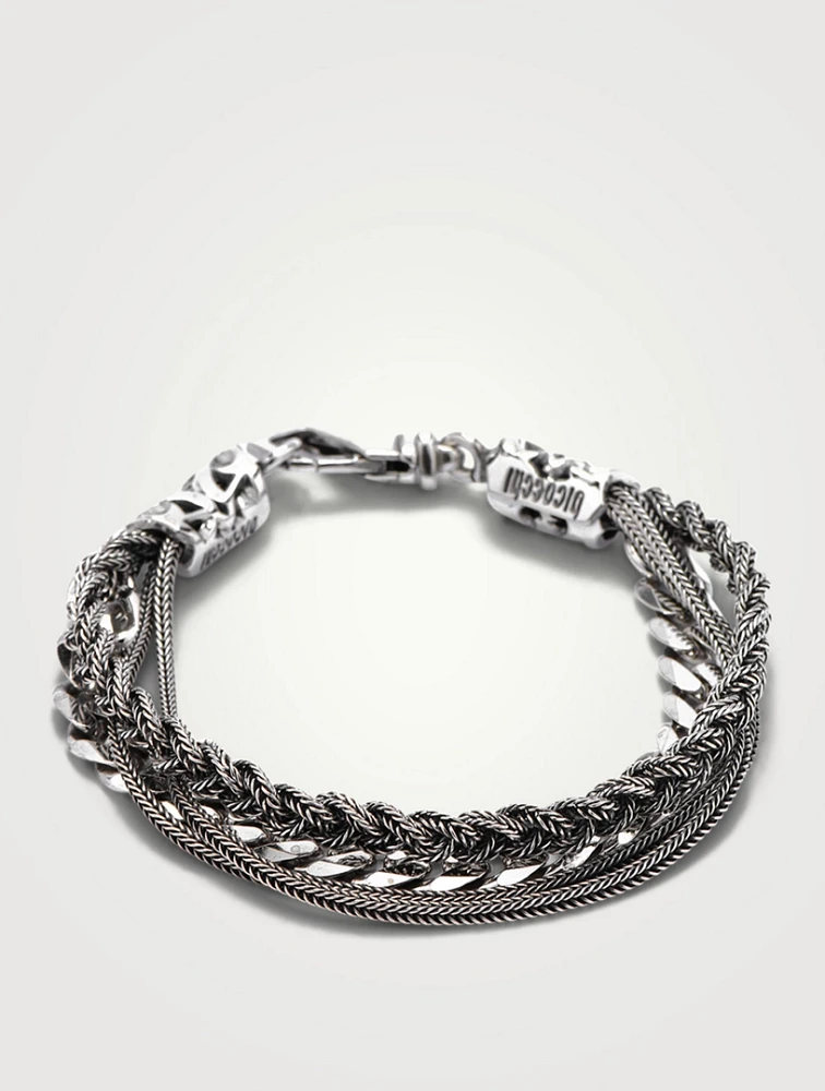 Sterling Silver Braided Chain Bracelet
