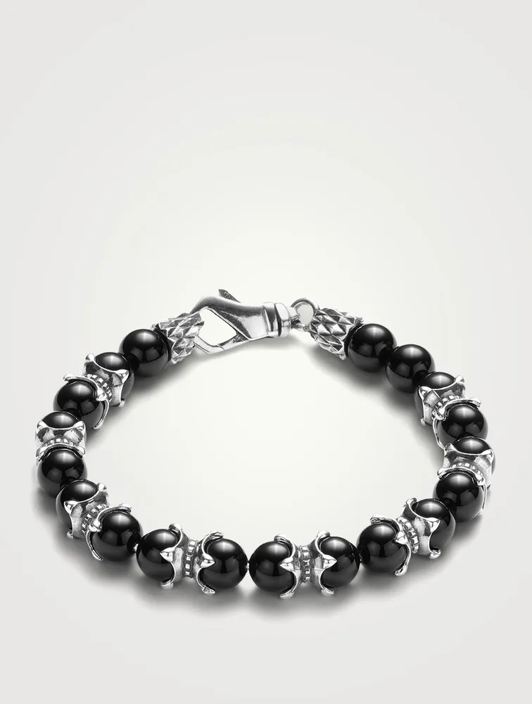 Sterling Silver Tourmaline Beaded Bracelet