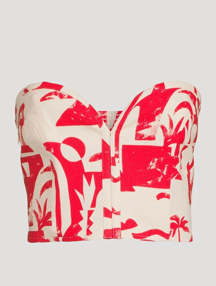 Rilynn Hemp Bustier Top Helios Print