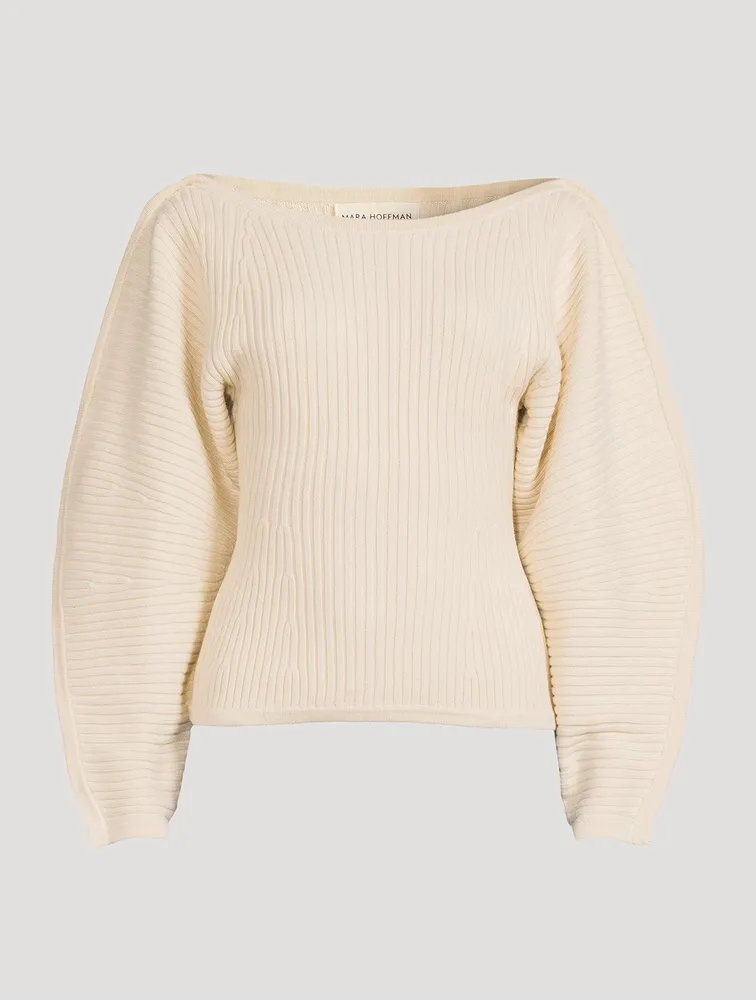 Nasira Ribbed Organic Cotton Boatneck Sweater