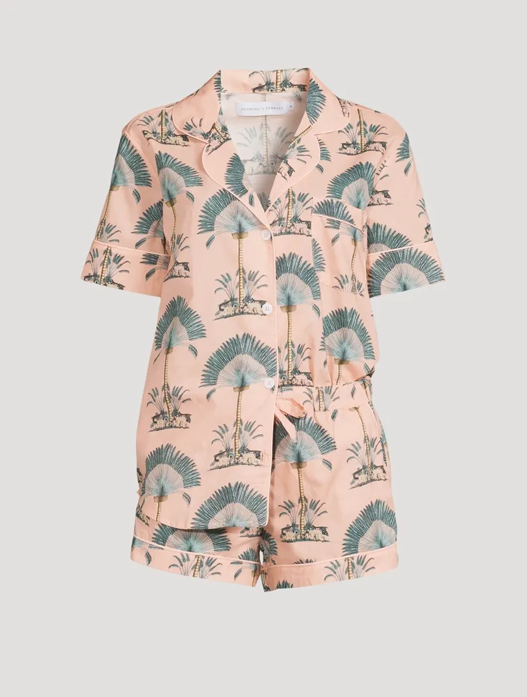 Short Cotton Pyjama Set Ravenala Print