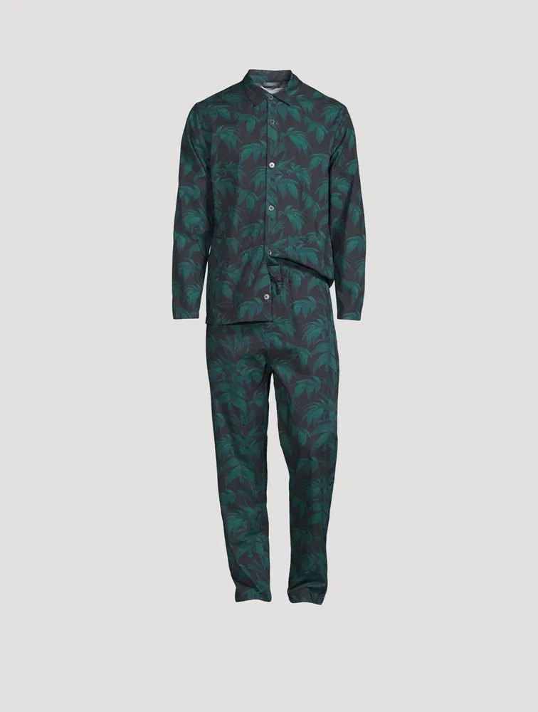 Long Cotton Pajama Set Byron Tropical Print
