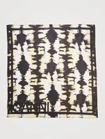 Cotton Voile Square Scarf In Tie-Dye Logo Print