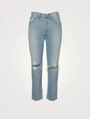 Riley Straight Crop High-Waisted Jeans