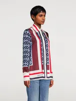 Printed Silk Shirt With Scarf