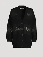 Oversized Wool And Lace Cardigan