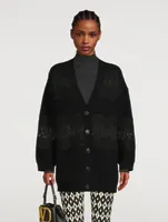Oversized Wool And Lace Cardigan