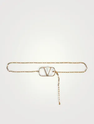 Crystal VLOGO Signature Chain Belt