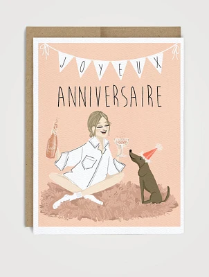 Sip & Slumber Party  Birthday Card - French