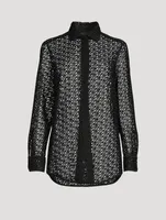 Cutout Logo Embroidered Shirt
