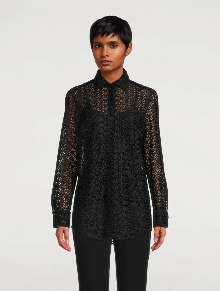 Cutout Logo Embroidered Shirt