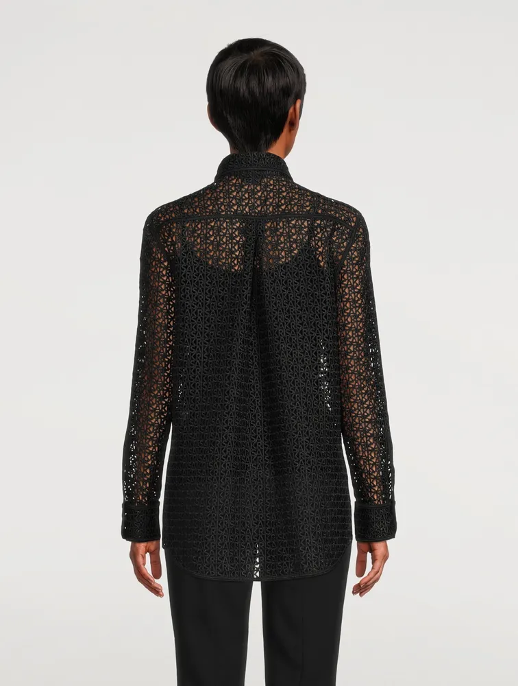 Cutout Logo Embroidered Shirt