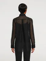 Cutout Logo Embroidered Shirt