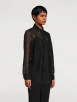 Cutout Logo Embroidered Shirt
