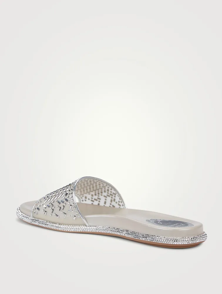 Crystal Mesh Pool Slide Sandals
