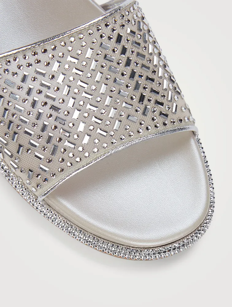 Crystal Mesh Pool Slide Sandals