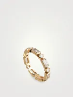 Cléo 14K Gold Geometric Baguette Ring With White Topaz And Diamonds
