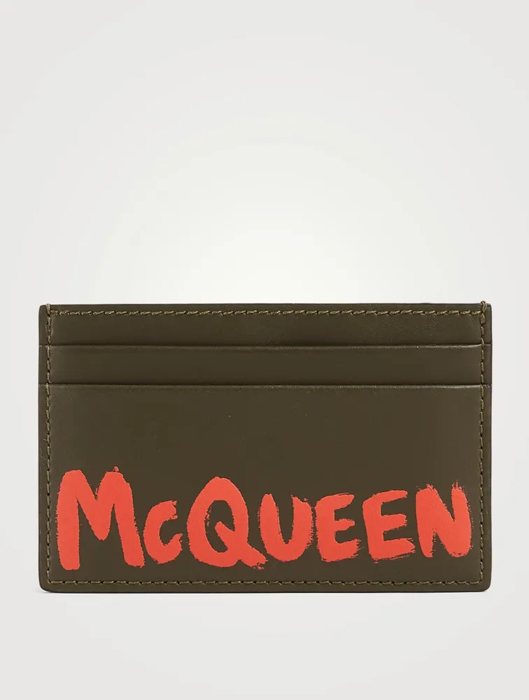 McQueen Graffiti Leather Card Holder