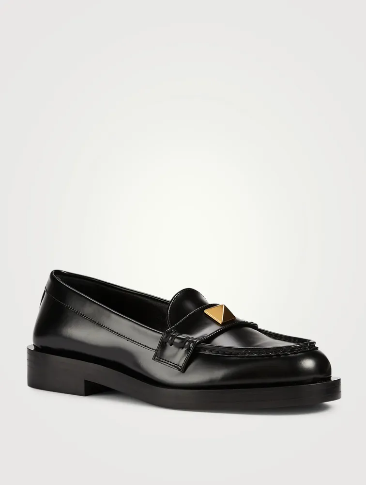 Roman Stud Leather Loafers