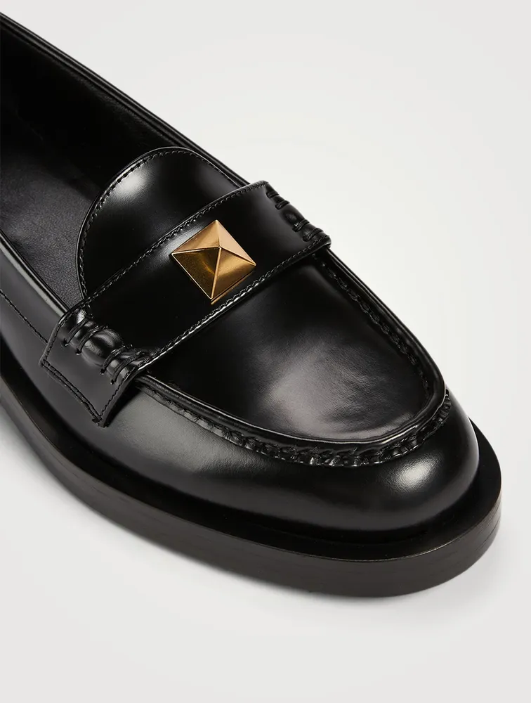 Roman Stud Leather Loafers