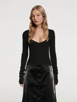 Olvera Knit Square Neck Long-Sleeve Top