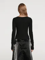 Olvera Knit Square Neck Long-Sleeve Top