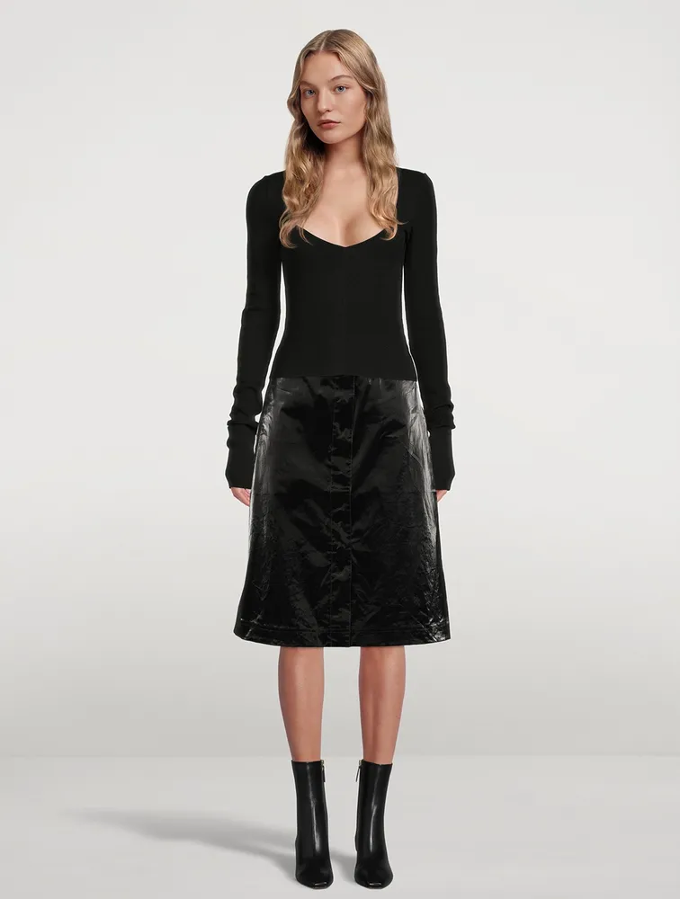 Olvera Knit Square Neck Long-Sleeve Top